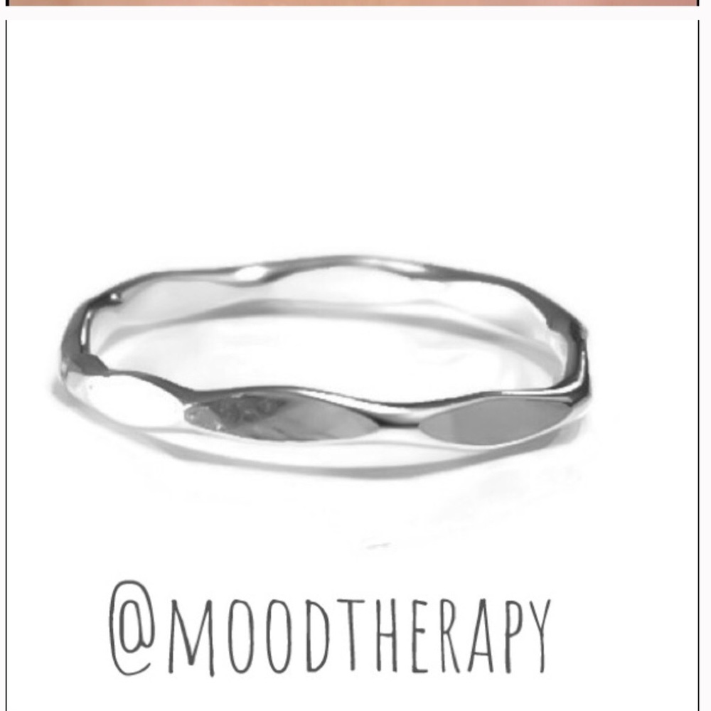 3 x 925 sterling silver thick faceted ring